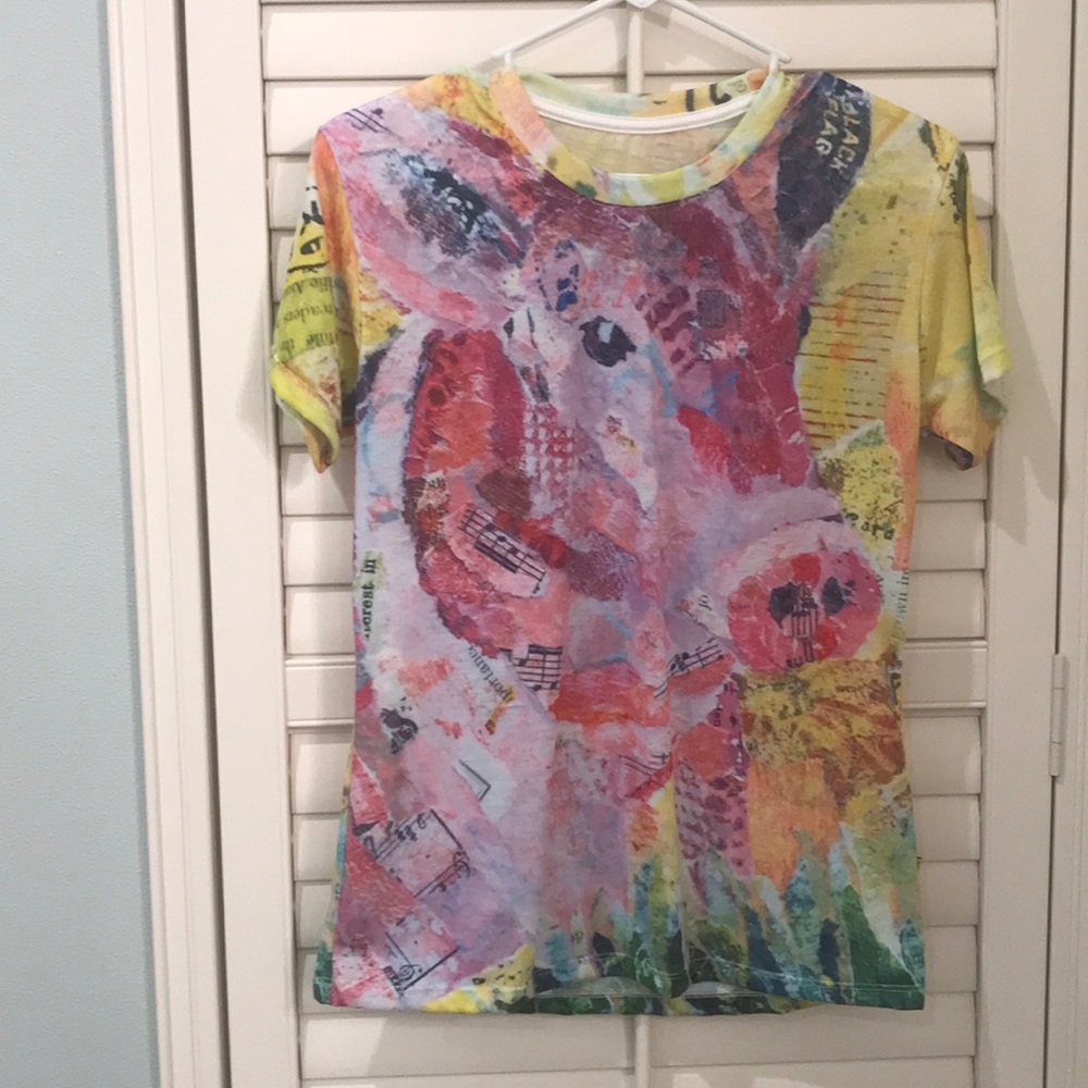 YOSHIRT SZ Med NWOT Original Pig Art Tee Shirt